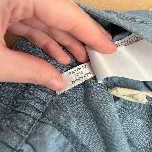 Madewell Tailored Tapered Pleated Elastic Waist Pant Linen-Blend FLAWED Size 10 - Picture 12 of 13